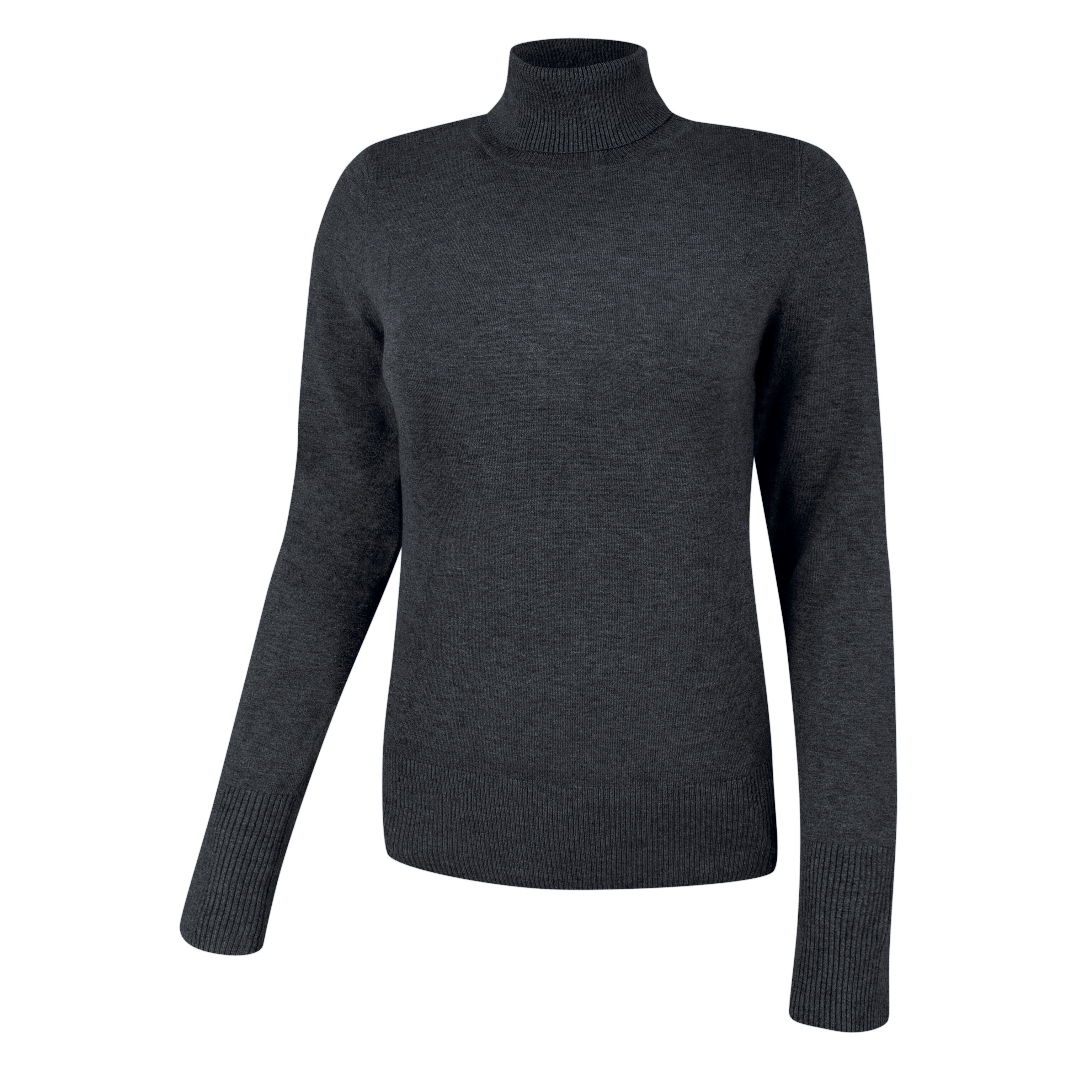 Basic Rollkragenpullover Damen uni