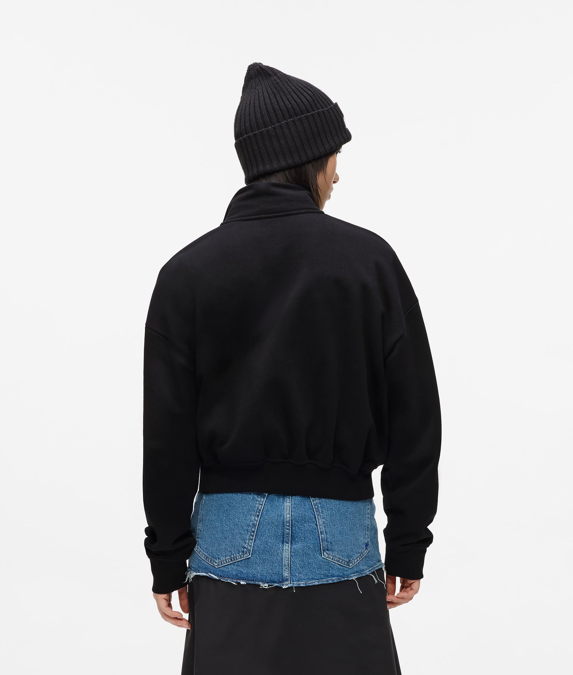 Sweatshirt met halve rits