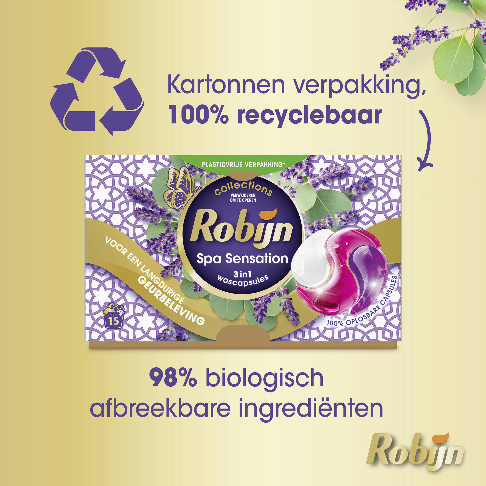 Robijn 3-in-1 wascapsules Color Spa Sensation - 4 x 15 wasbeurten - 60 wasbeurten