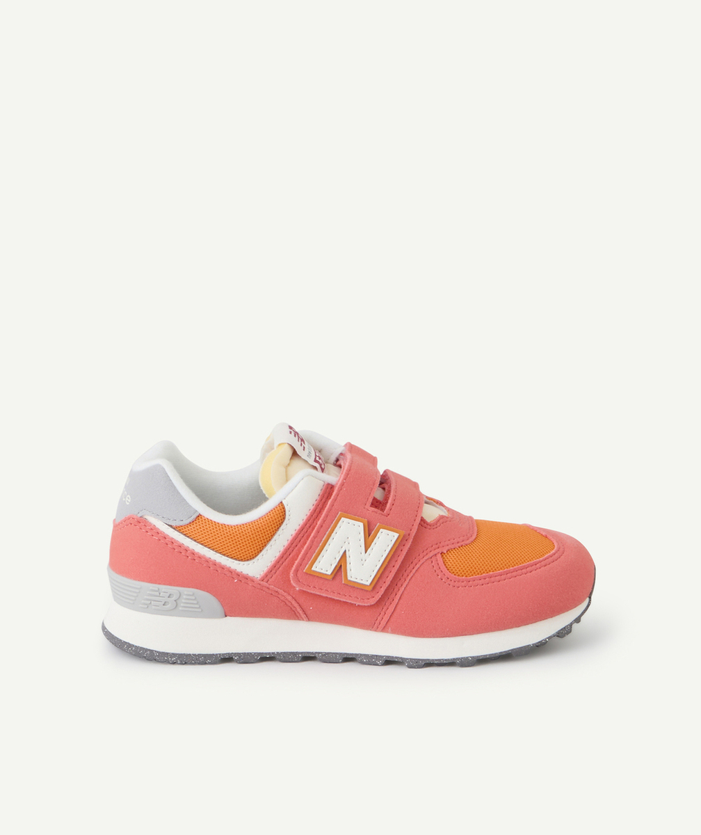 NEW BALANCEBASKETS ENFANT À SCRATCHS 574 ORANGE ET ROSE