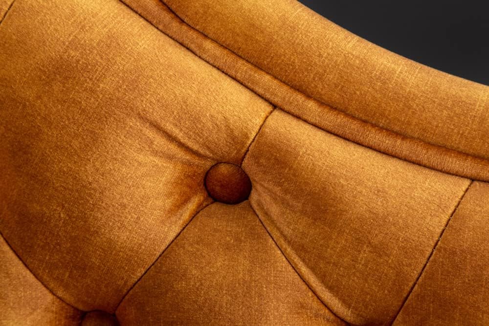Riess Ambiente Chesterfield Récamière 170cm senfgelb Samt mit Knopfheftung und Nietenbesatz