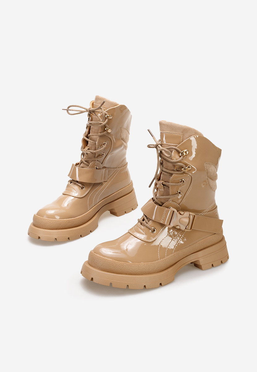 Bottines à plateforme kaki Zimora
