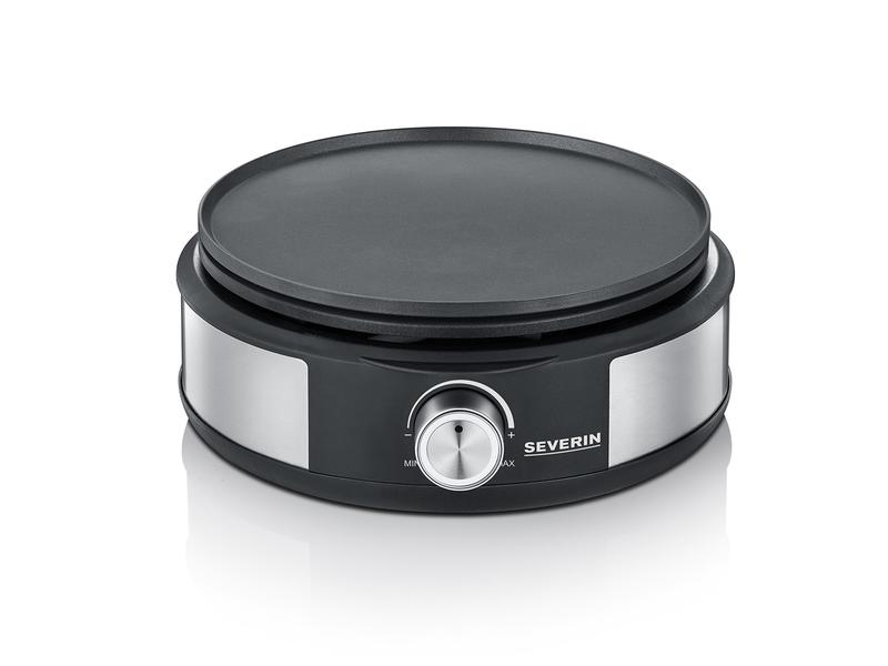 Severin Fondue-Set All-in-One 11 Teile, Schwarz/Silber Fondue mit zusätzlicher Crepesplatte