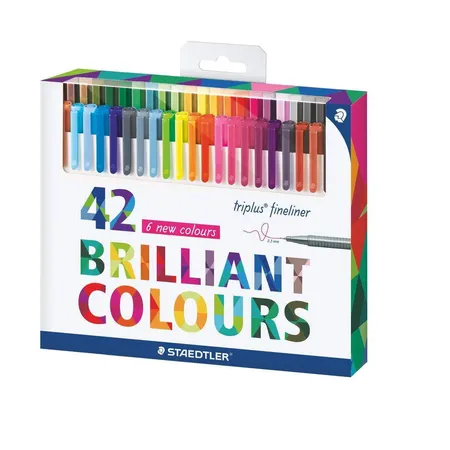 STAEDTLER® Fineliner triplus BRILLIANT COLOURS, 42 Stück Etui