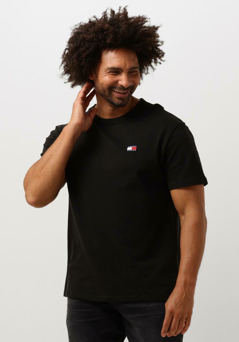 TOMMY JEANS zwarte tommy jeans t-shirt tjm reg badge tee ext