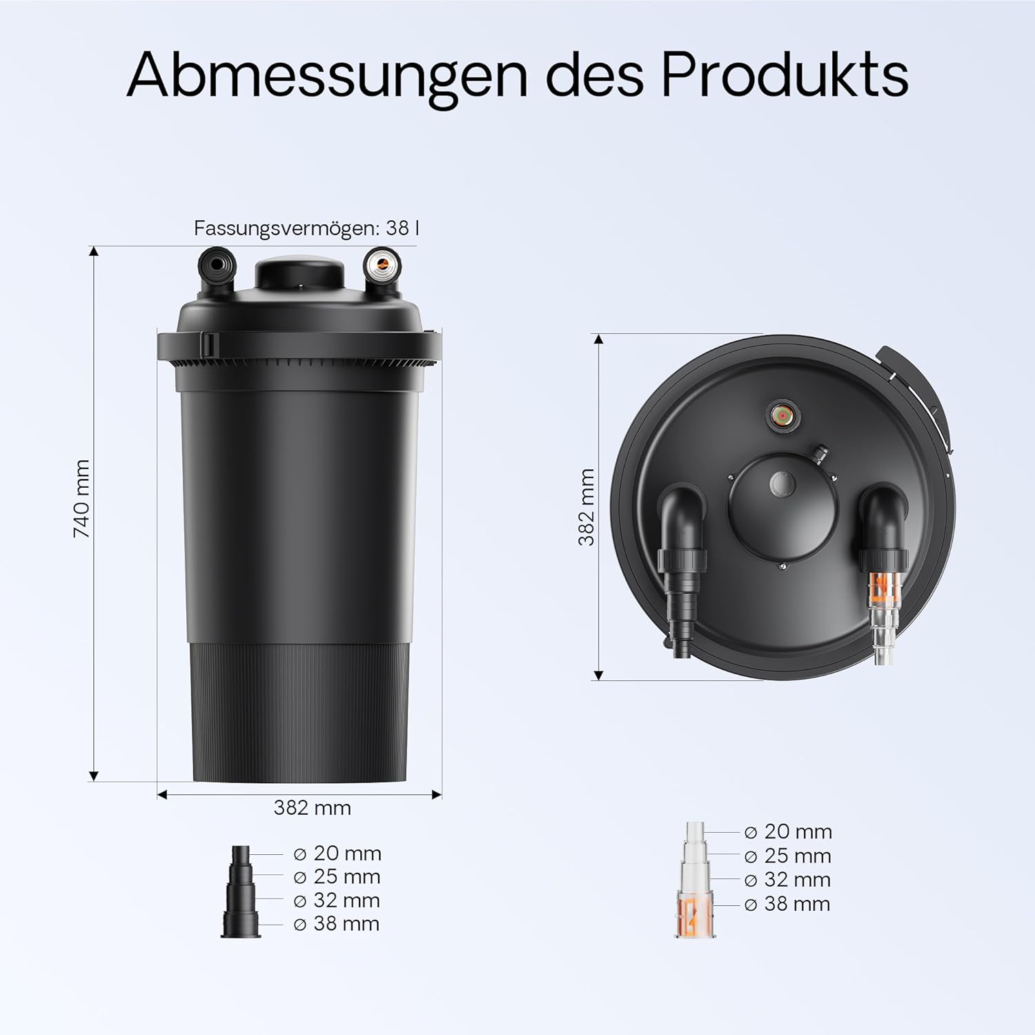 SunSun CPF-500 Druckteichfilter 10.000 l/h / 18 W UVC, Einheit Teichdruckfilter für Teiche bis 30.000 Liter, Teichklärer, Filteranlage