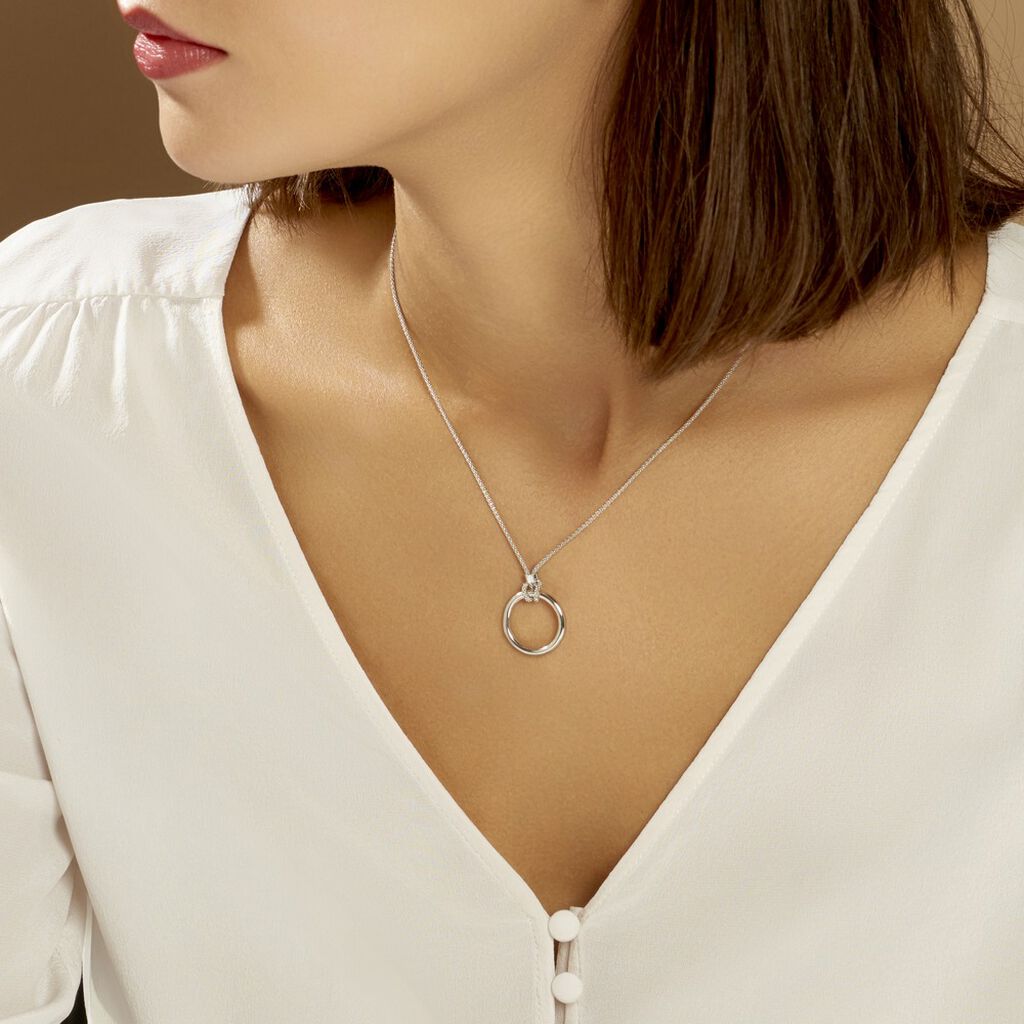 Collier Magda Argent Blanc
