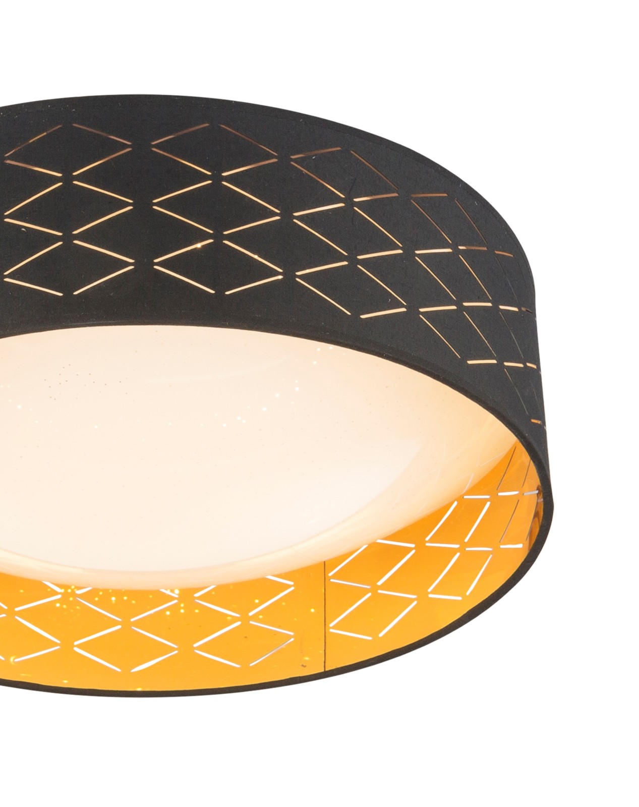 LED-Deckenleuchte - weiß-schwarz-gold - 40 cm