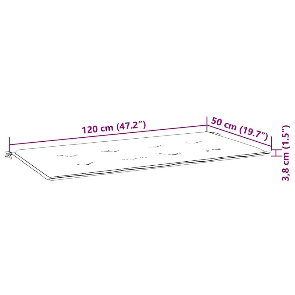 vidaXL - Bank Batavia met zwart kussen - Teakhout - 120x51.5x84 cm