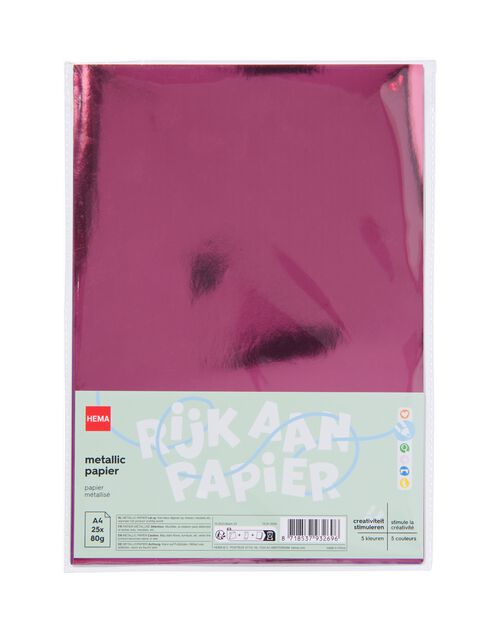 25 feuilles de papier métallisé A4
