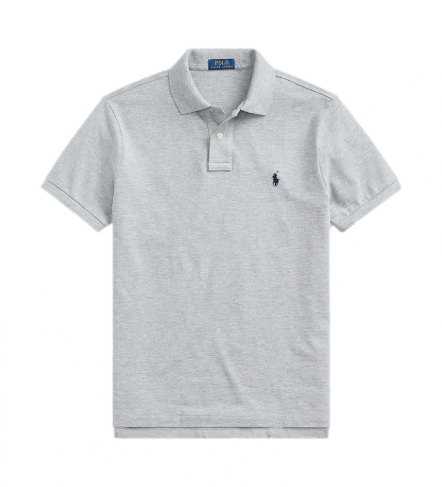 Ralph Lauren Polo Piqué Cinza Custom Fit