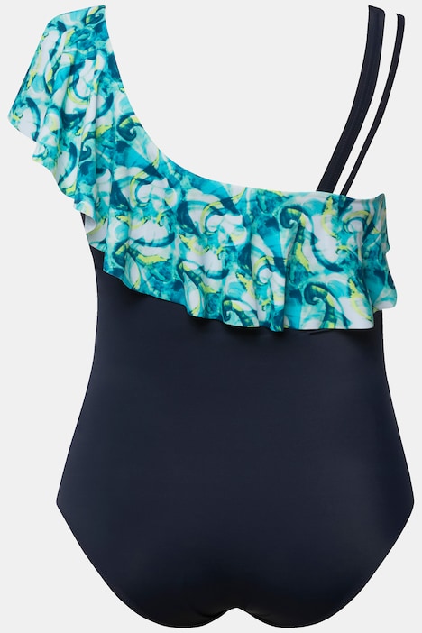 One-Shoulder-Badeanzug, Softcups, Volant