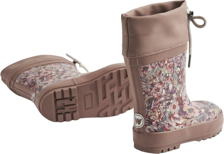 Wheat Rubber Boot Thermo Print Flowers in plenty