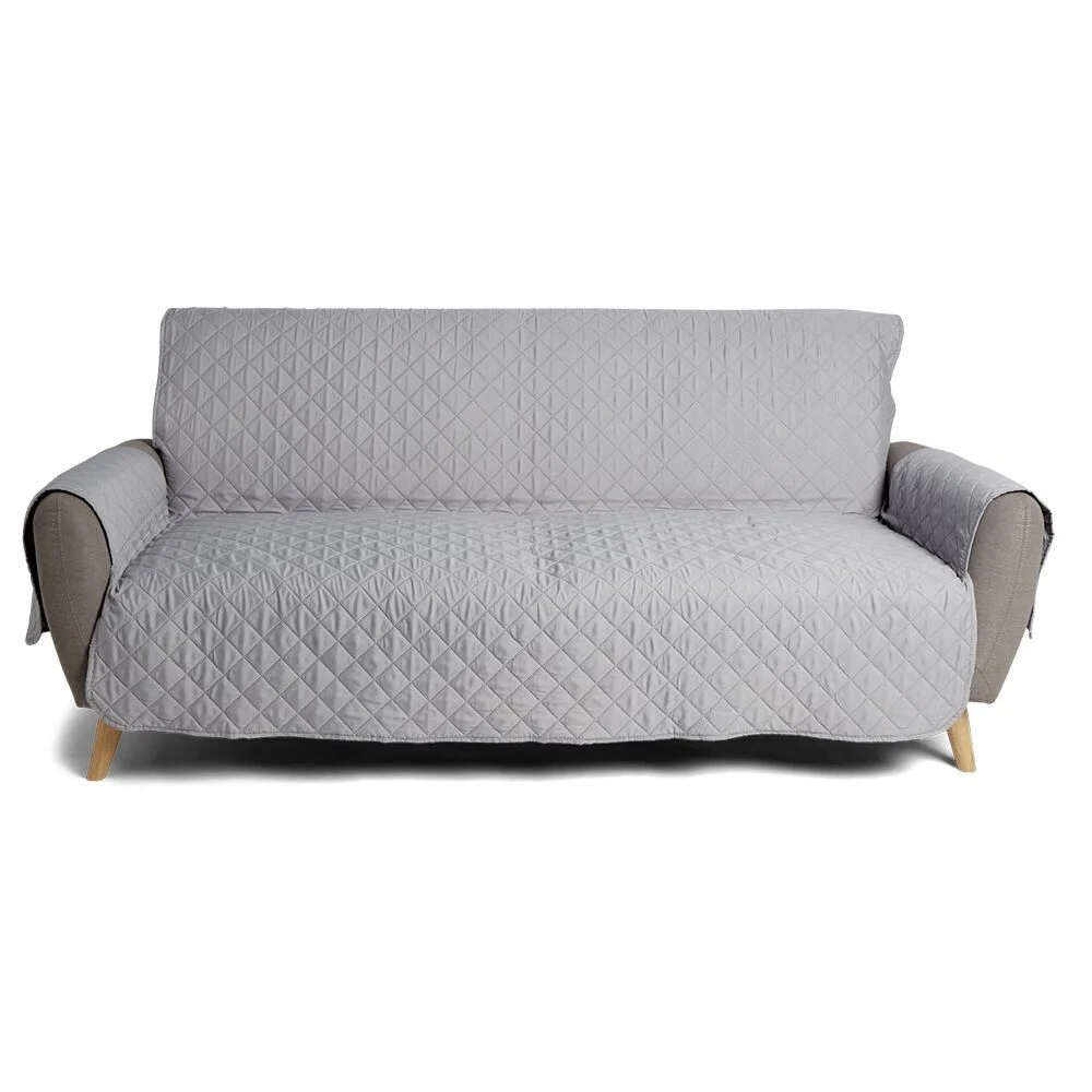Protège canapé 3 places L279xH179cm molleton gris foncé