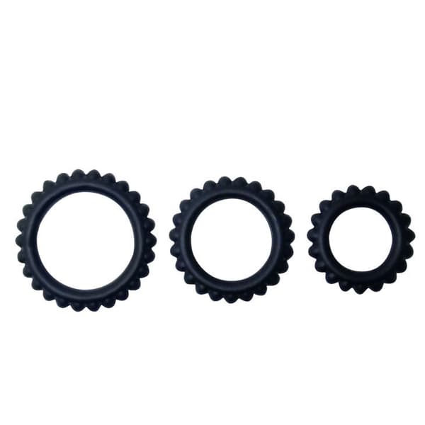 Baile - Titan Sett 3 stk Cock Ring Svart 2,8 + 2,4 + 1,9 Cm