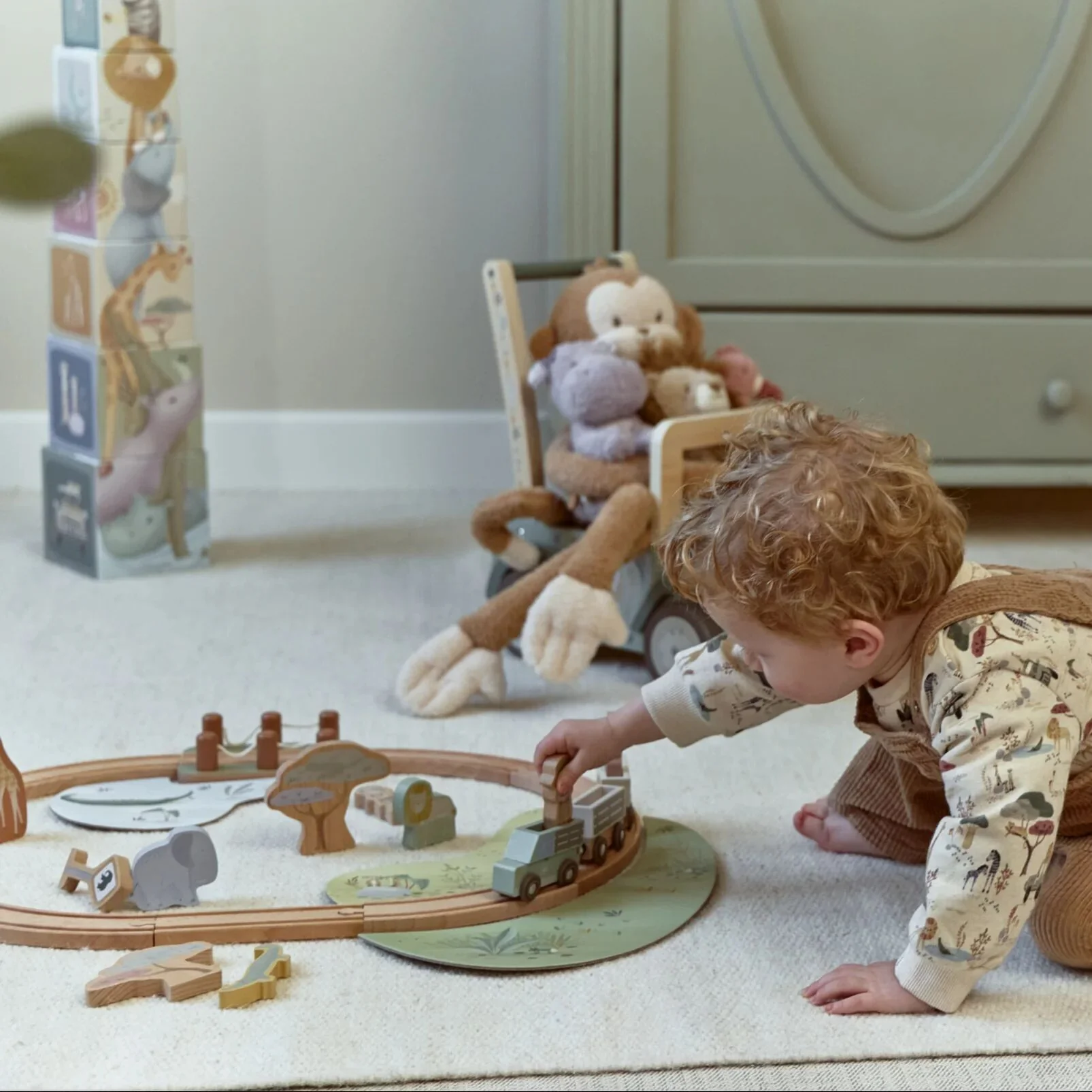 Houten treinbaan Safari Friends – speelset met dieren & rangers