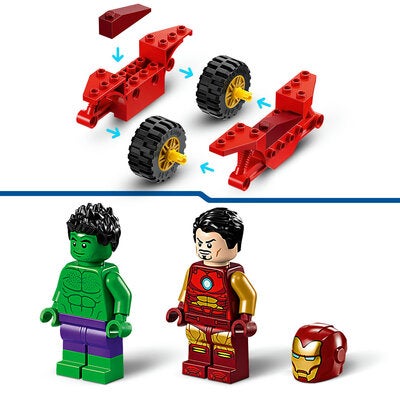 LEGO Super Heroes 76287 Iron Man med motorsykkel og Hulken