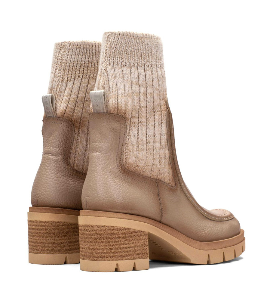 Botas de cano curto Hispanitas Ingrid em couro bege - Salto de 6 cm -