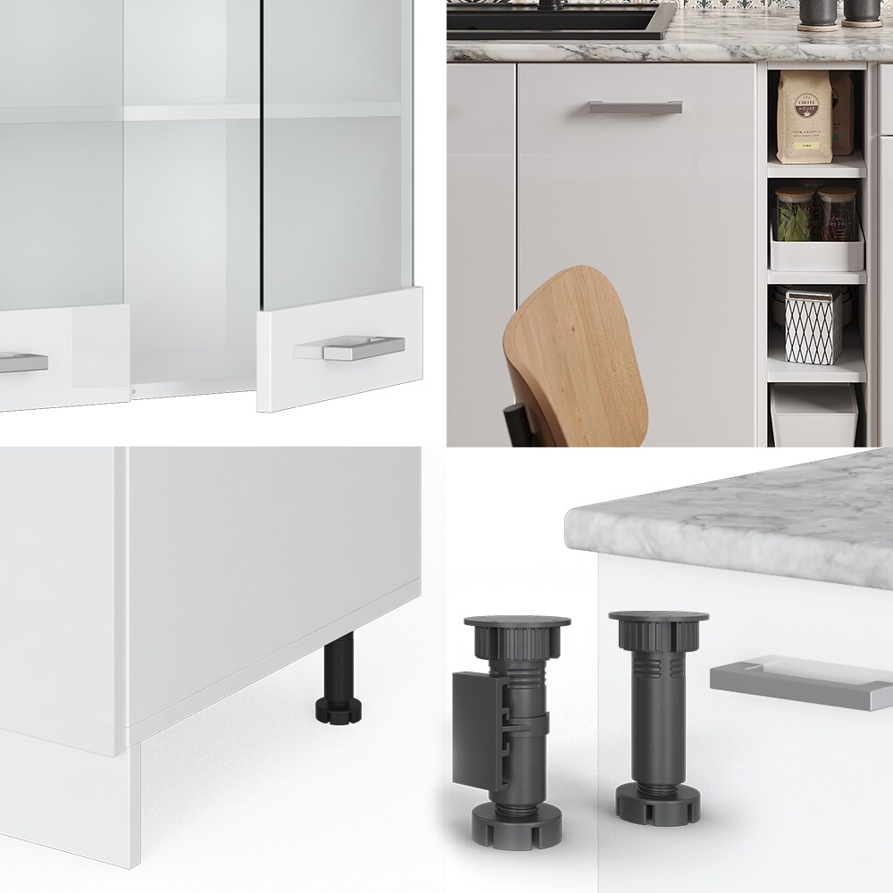 Vicco Küchenzeile Küchenblock Einbauküche R-Line Single Weiß Hochglanz 160 cm