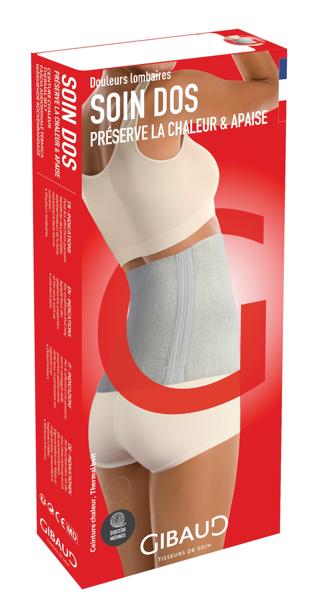 Gibaud CHALEUR Nierenwärmer<br>1 Stück, XL 25cm, anthrazit