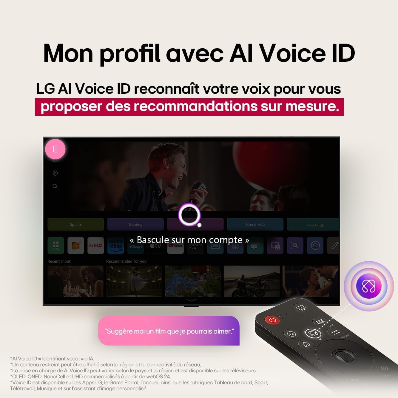 LG TV NANOCELL AI 2025 | 75NANO90| 75'' (189cm) | 4K UHD | HDR10 |webOS 25 | Télécommade AI Magic Remote | Alexa, Google Assistant | Netflix Disney+ C