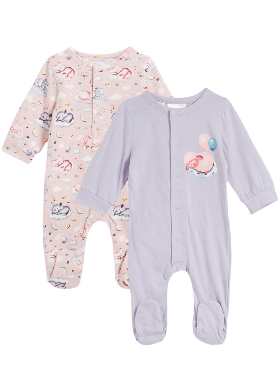 Lot de 2 grenouillères bébé en coton