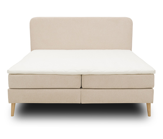 Boxspringbett mit festem Kopfteil, ca. 180 x 200 cm, inkl. Topper