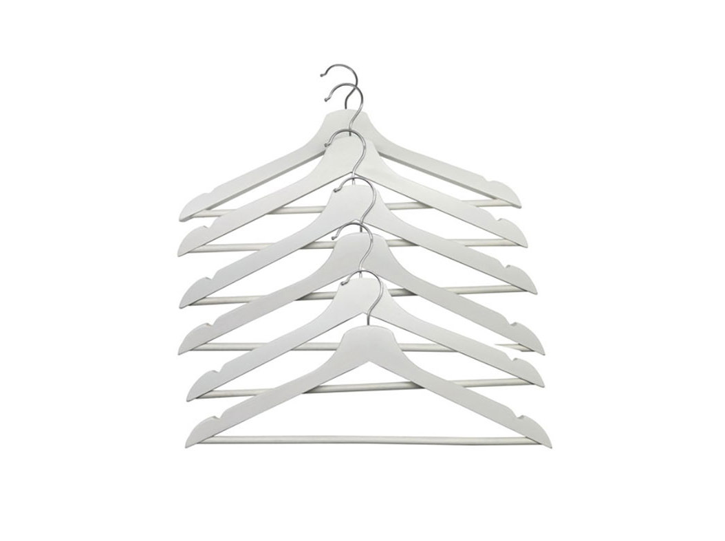 CONJUNTO DE 8 CABIDES EM MADEIRA ACTUEL COM BARRA BRANCO