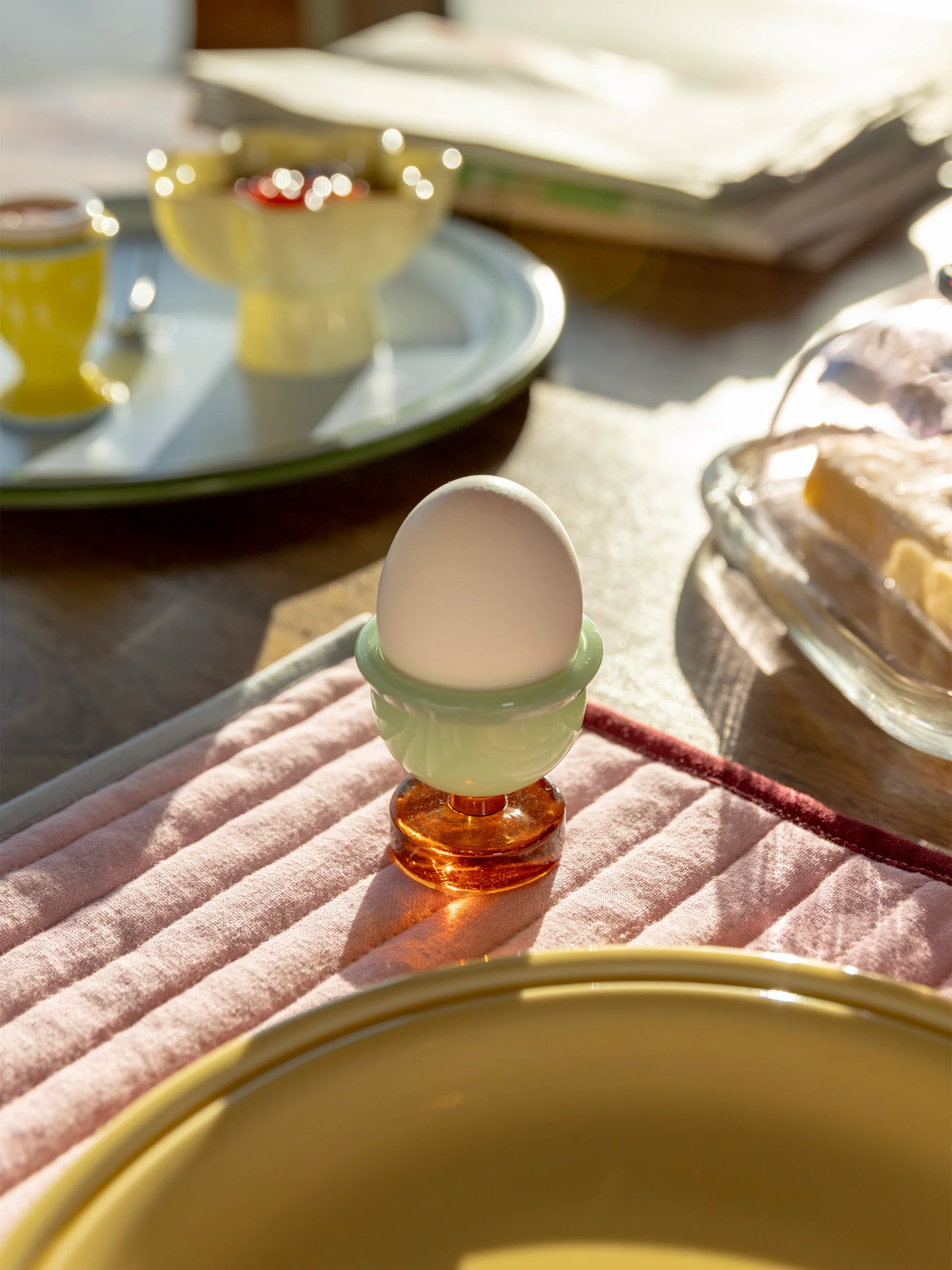 Handgemaakte eierdopjes Cantine van borosilicaatglas, 2-delig