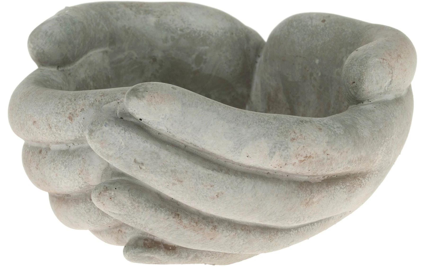Schale Hände aus Zement 18 cm x 11 cmZementschale Hände