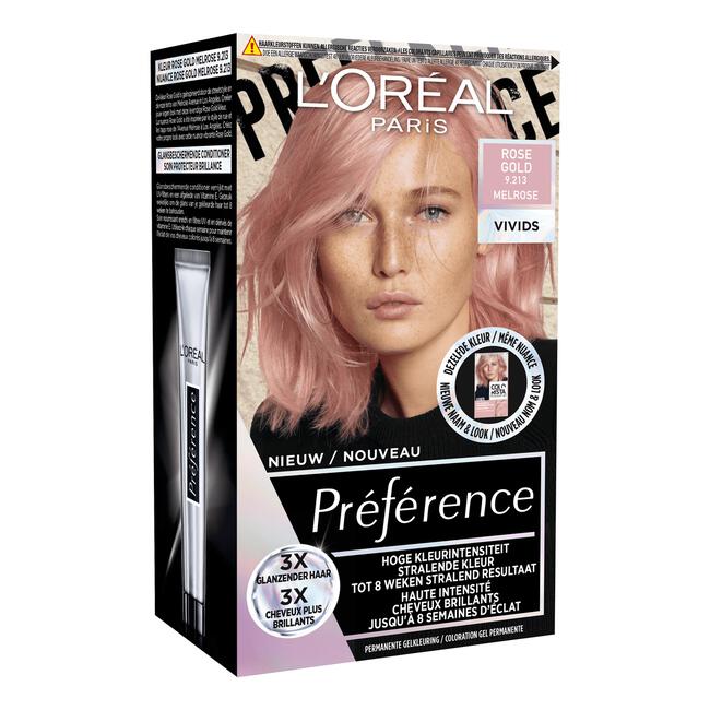 L'Oréal Paris Préférence Vivids Permanente Haarverf 9.213 Rose Gold