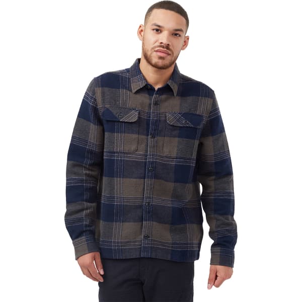 Chemise TENTREE HEAVY WEIGHT FLANNEL SHIRT BLACK OLIVE GREEN RETRO PLAID