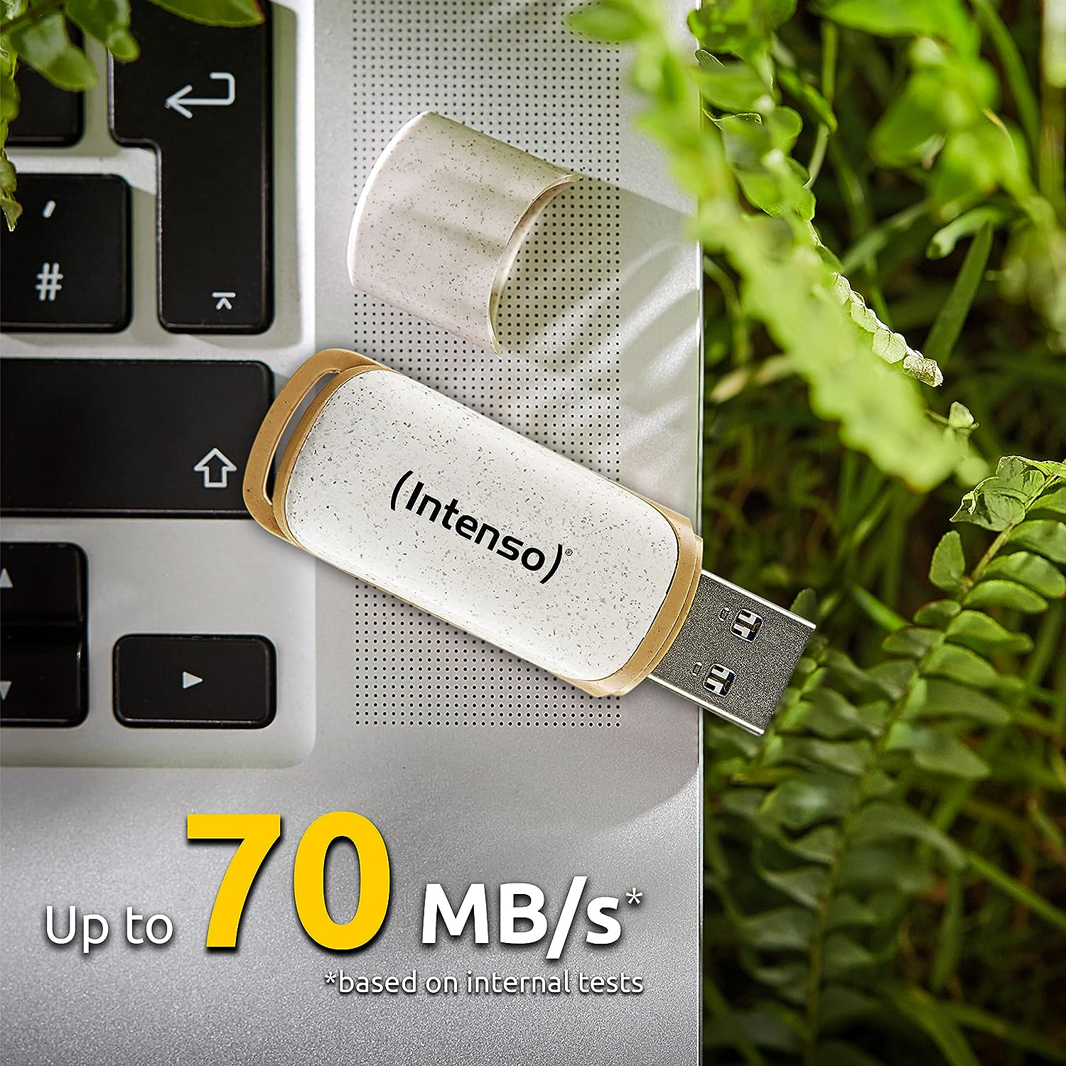 (64GB) Green Line USB 3.2 Speicher Stick Flash Drive mit 70 Mbit/s Lesegeschwindigkeit (3540490) - Beige / Braun