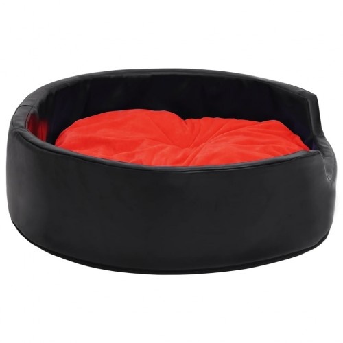 Sofá oval acolchoado para cães Vidaxl com almofada preta e laranja