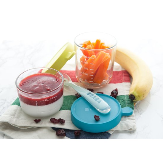 Coffret 2 Portions Verre   Vert/Gris        150-250 ml   de               Béaba