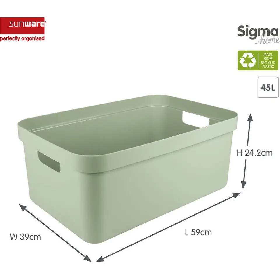 Sunware opbergbox Sigma - kunststof - 45L - lichtgroen
