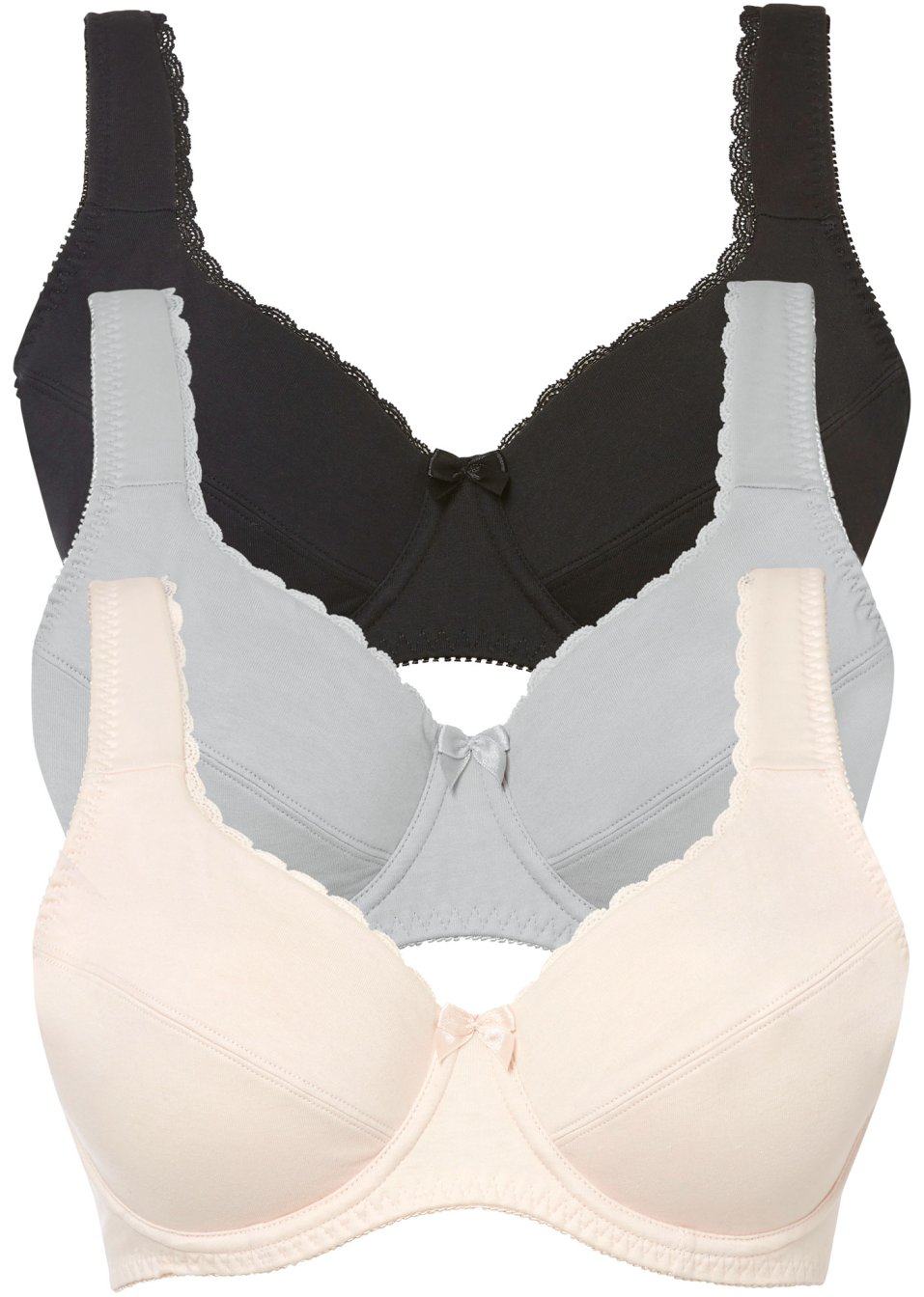 Lot de 3 soutiens-gorge à armatures avec coton
