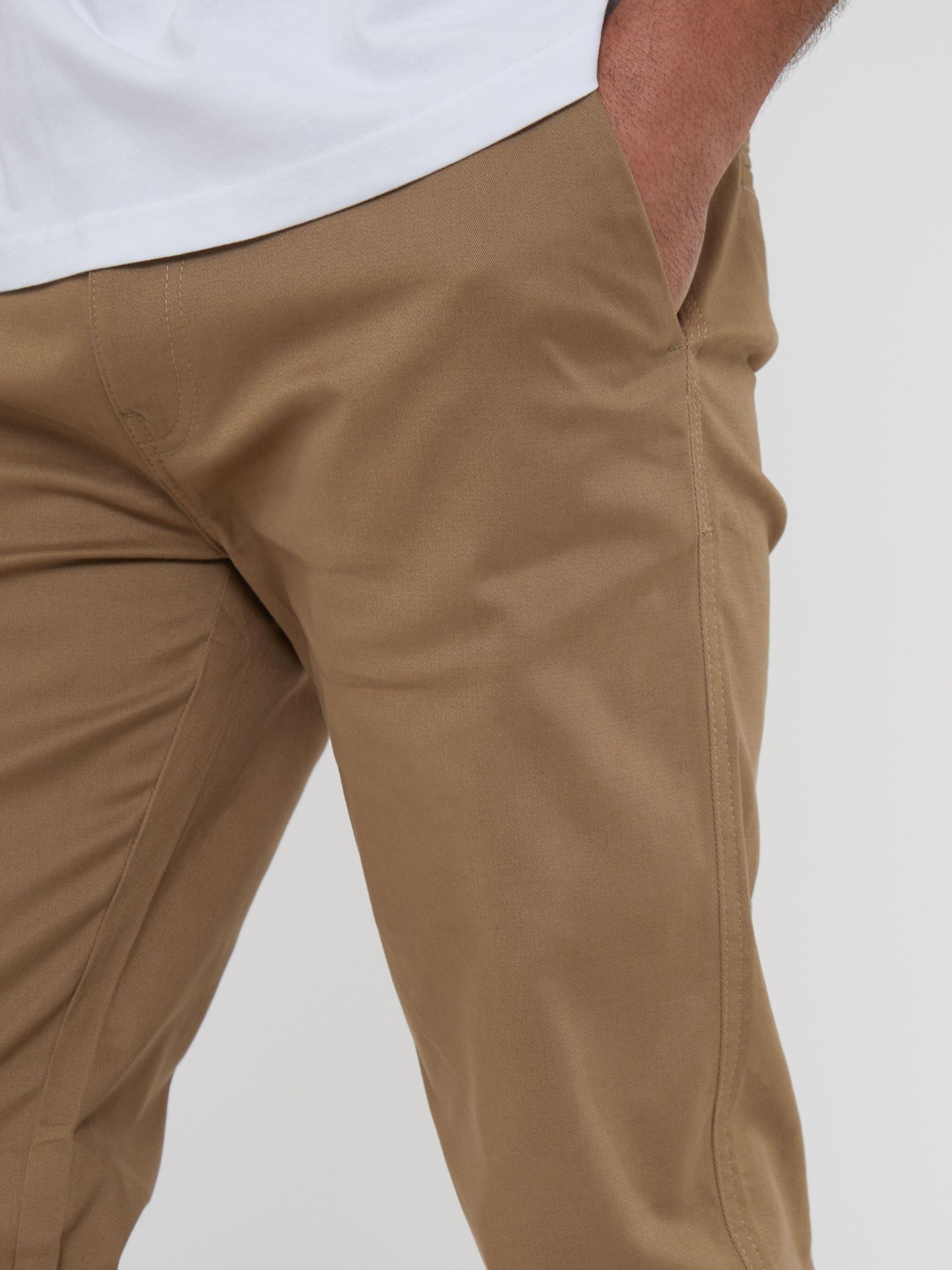 Donker kiezelkleurig - Threadbare Regular Fit Chino Trousers with Stretch