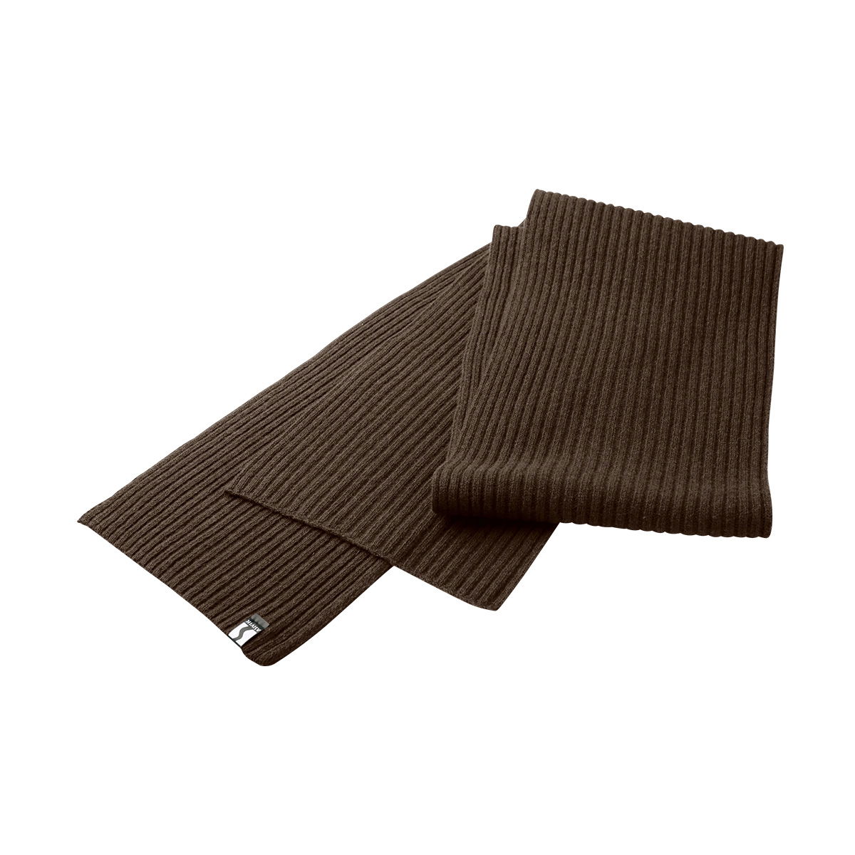 Asivik Knitted Wool Scarf, Dark Brown
