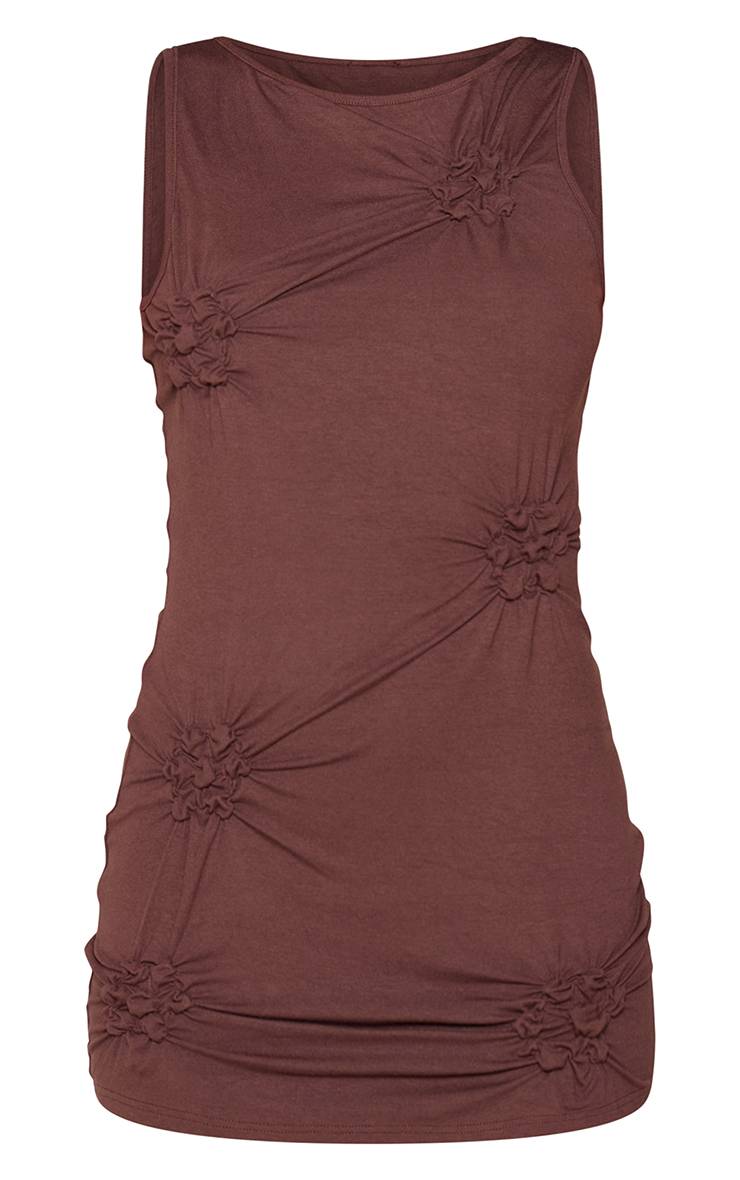Chocolat Robe Mini Sans Manches En Jersey À Motif Floral