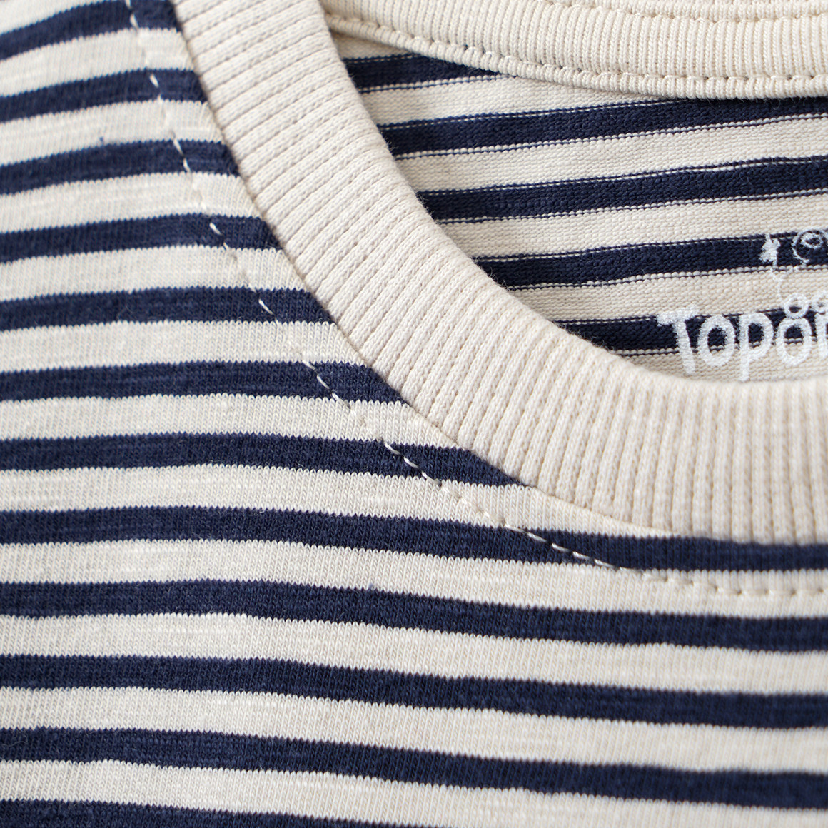 Topomini Baby T-Shirt mit Streifen hellbeige / dunkelblau