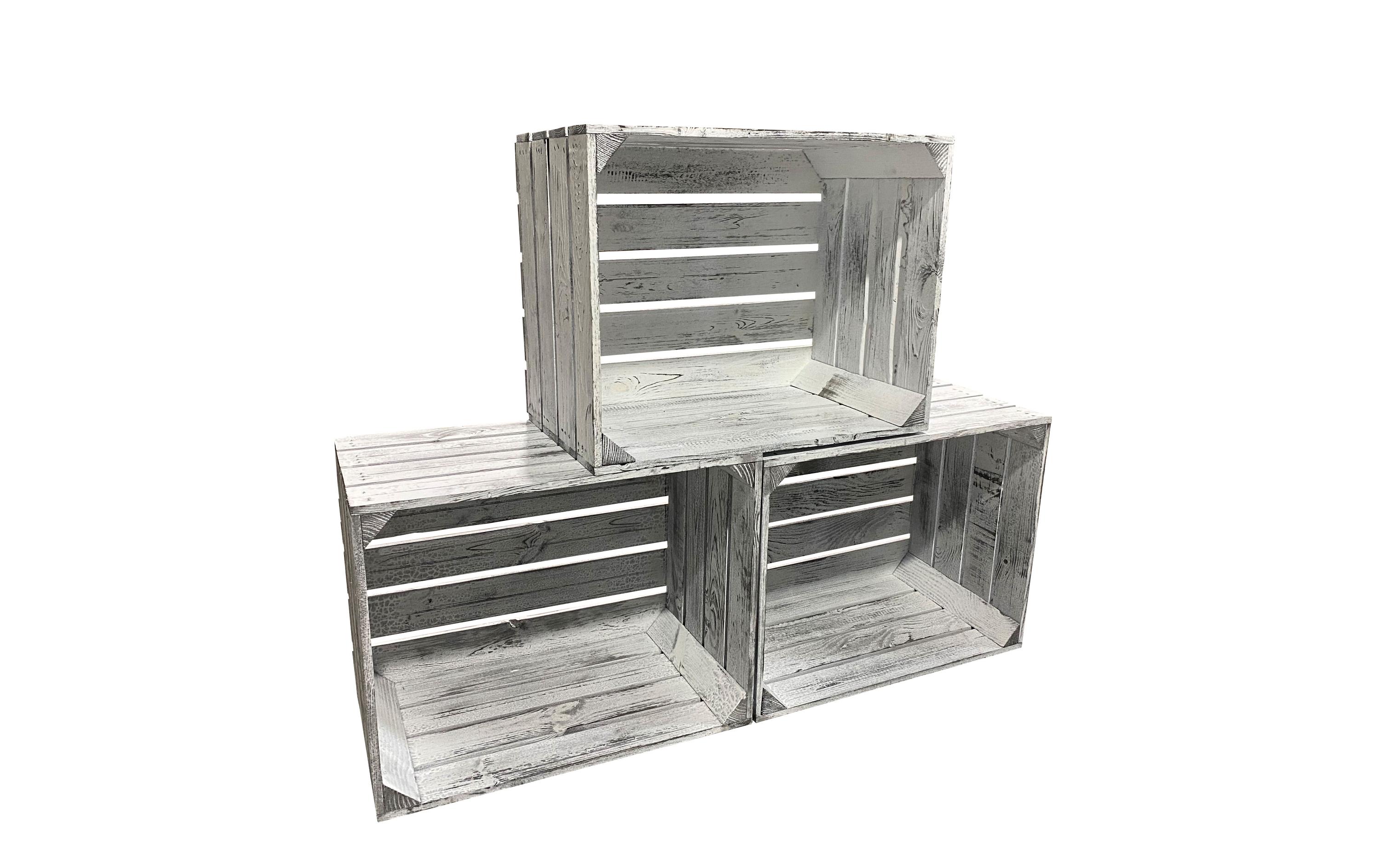 Holzharasse Vintage Shabby Weiss 40 x 50 cmObstharasse Vintage