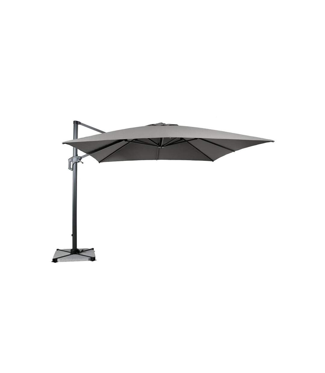 Paris Prix - Parasol Déporté Rotatif grimaud 300cm Gris Clair