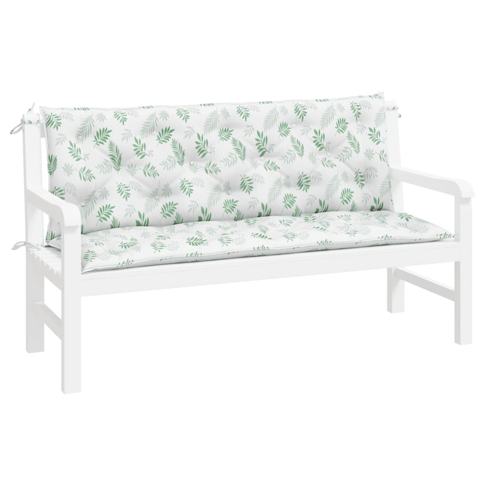 Coussins de banc de jardin lot de 2 motif de feuilles tissu