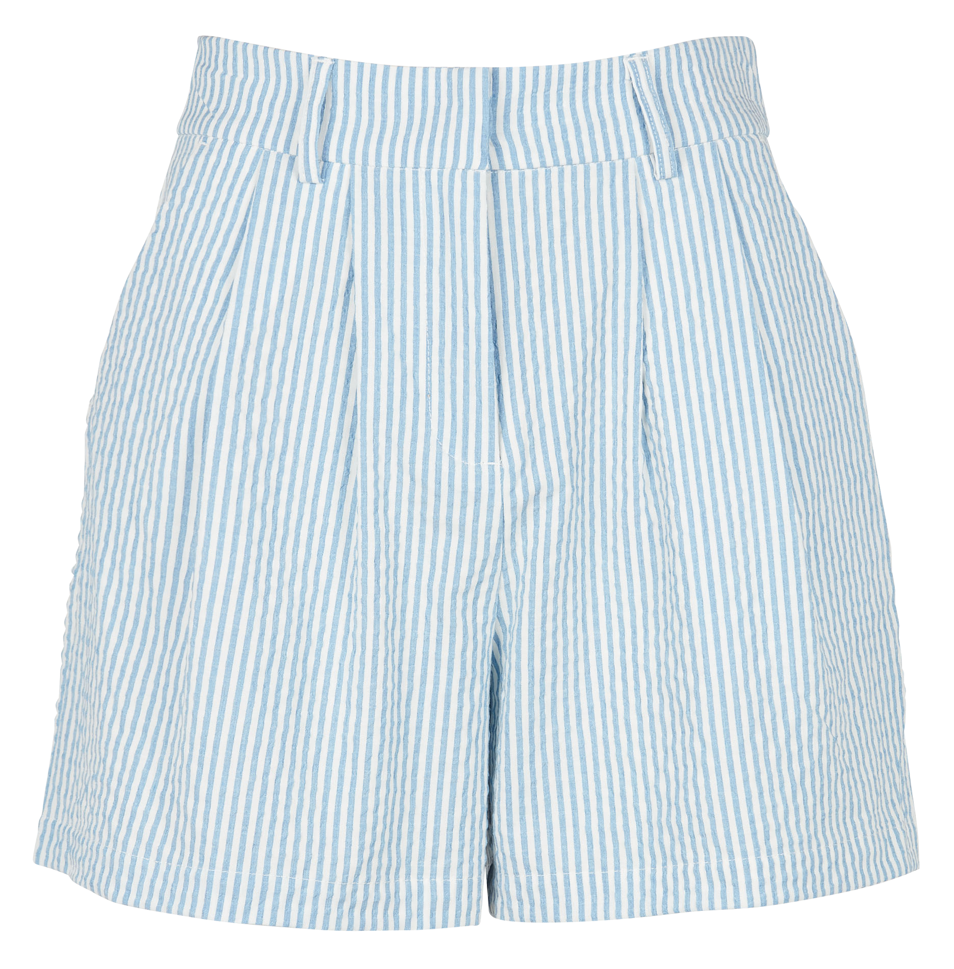 Short à rayures taille haute| Blanc