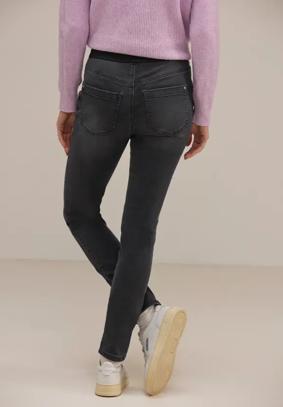 Skinny Fit Jeggings - deep black wash
