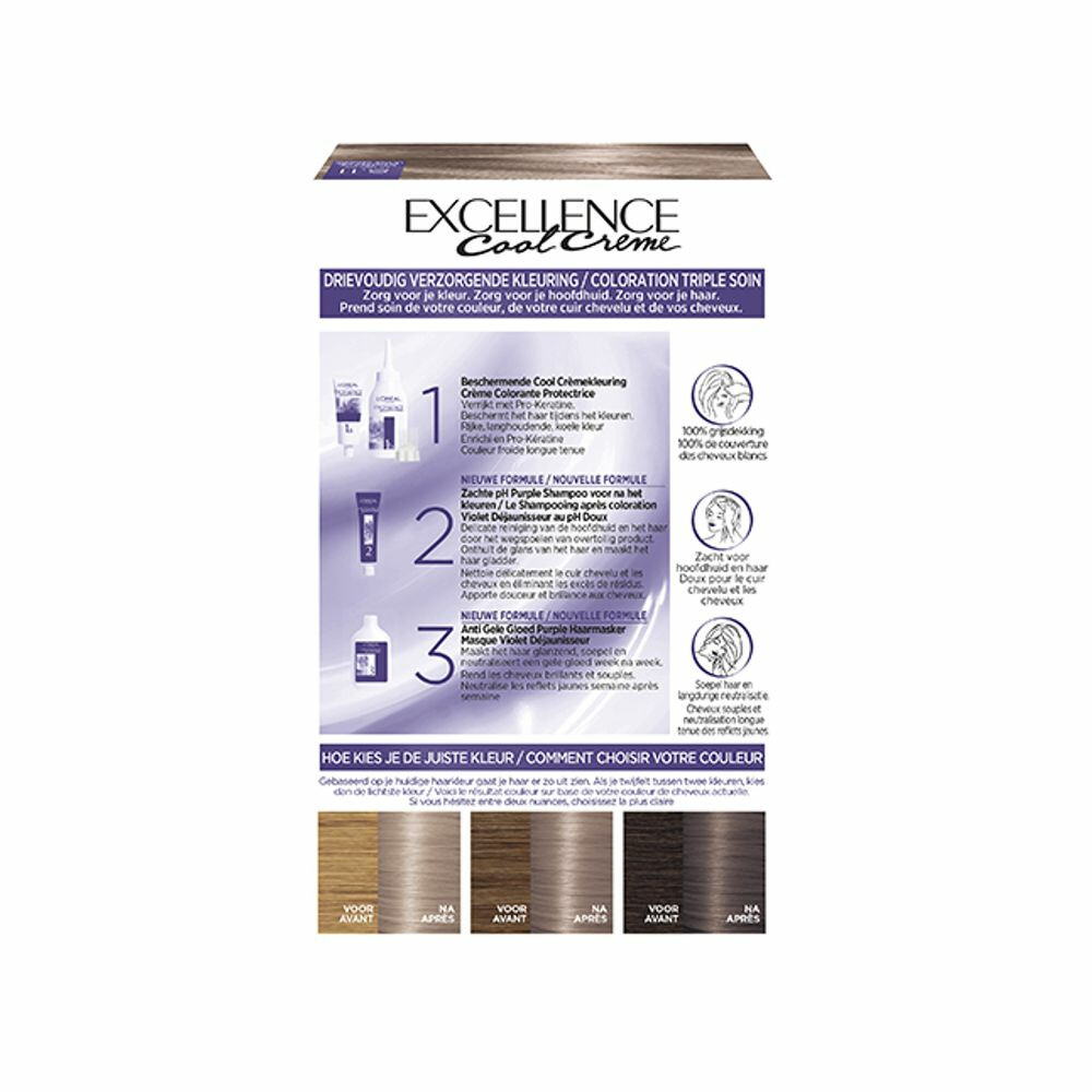 L'Oréal Excellence Cool Crème Permanente Crèmekleuring 8.11 - Ultra As Lichtblond