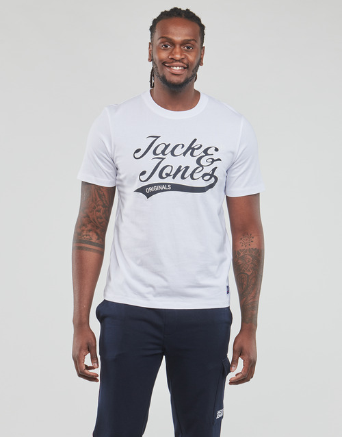 Jack & Jones - JORTREVOR UPSCALE SS TEE CREW NECK - Blanc