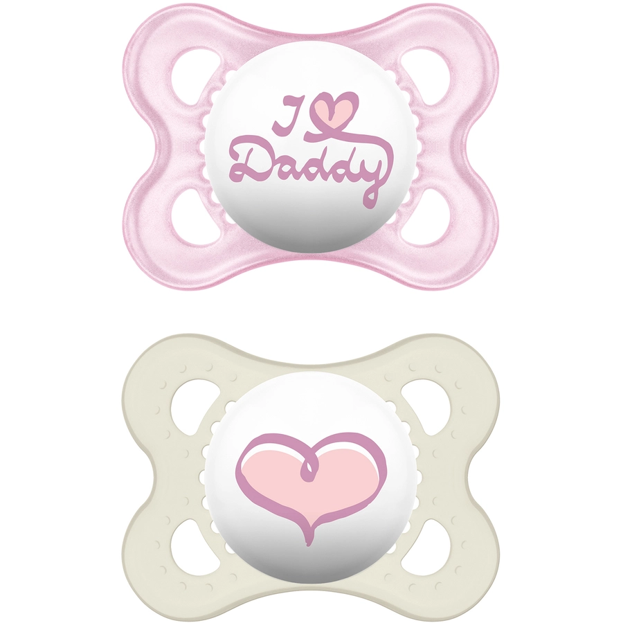MAM Schnuller Original rosa I love Daddy 0 - 6 Monate Silikon