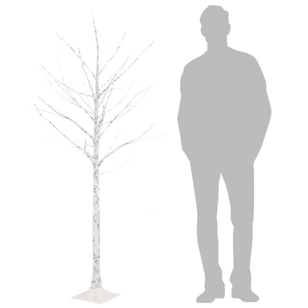 Bouleau blanc à led 96 led blanc chaud 180 cm